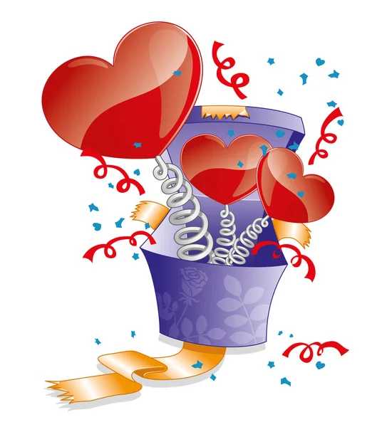 Amore cuori illustrazione . — Vettoriale Stock