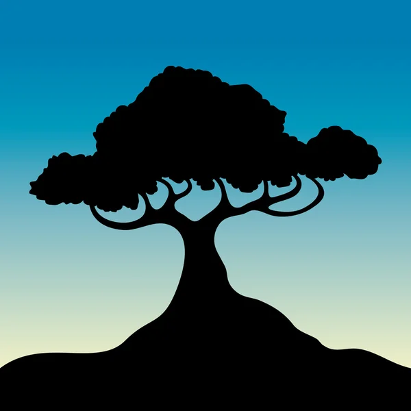 Διάνυσμα. δέντρο σιλουέτα. — Διανυσματικό Αρχείο