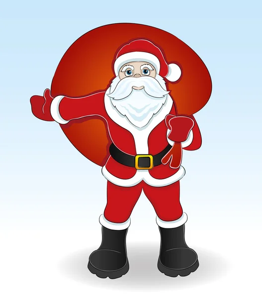 Santa Claus on blue background. — Stock Vector