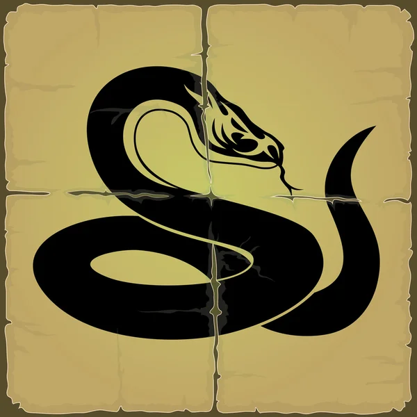 Vector. Black snake — Stock Vector
