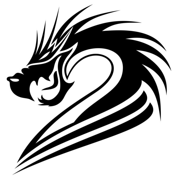 Dragon head on white
.