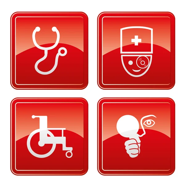 Medical red icons. — Stock Vector