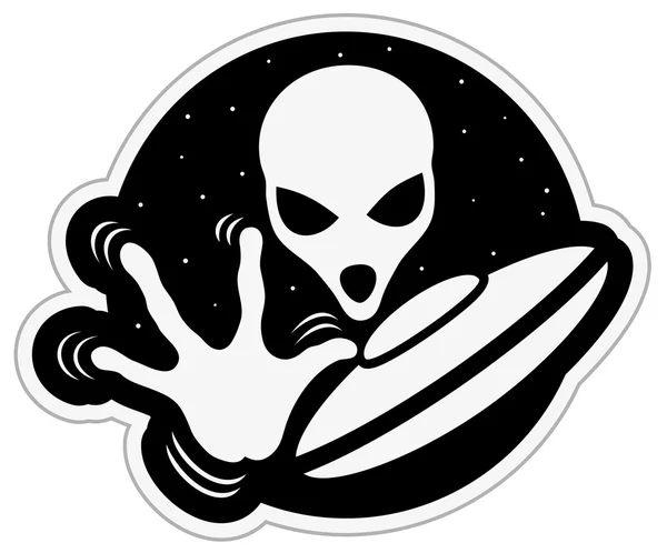 Signo alienígena en blanco . — Archivo Imágenes Vectoriales