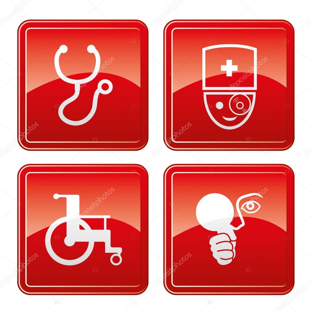 Medical red icons.