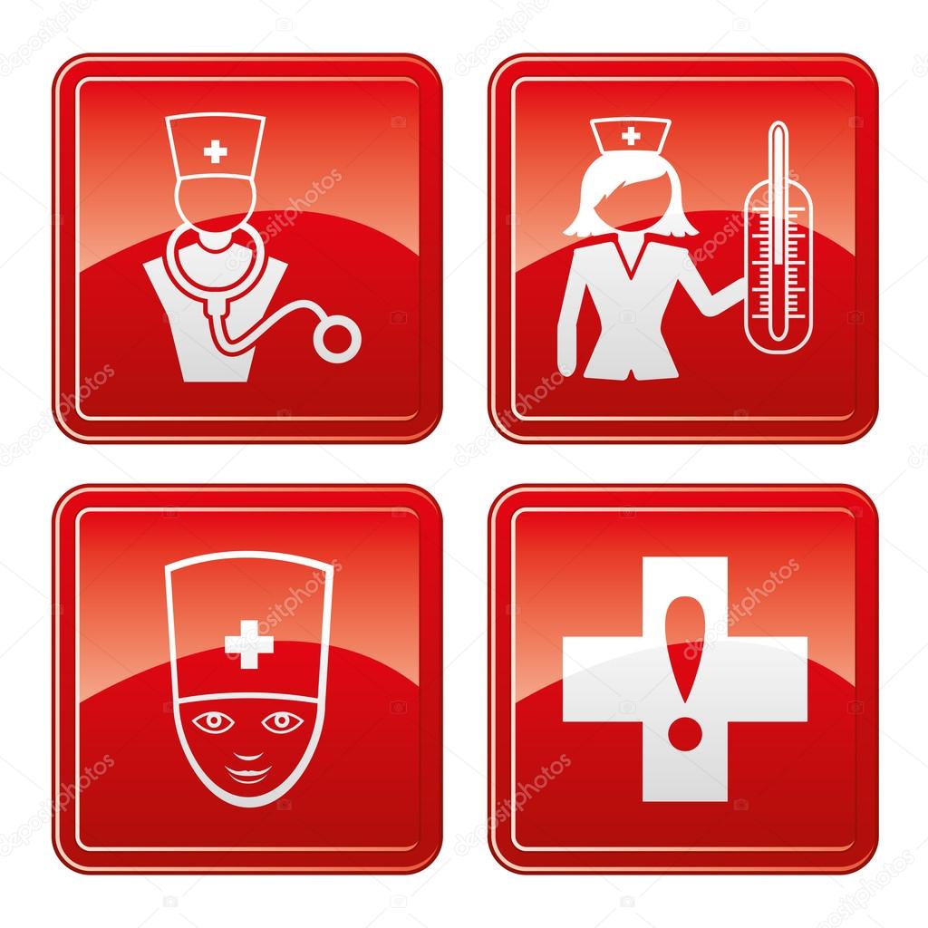 Medical red icons.