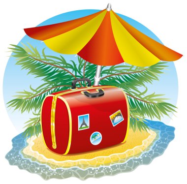 yaz tatili illüstrasyon.