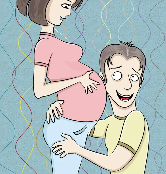 Ilustración vectorial. Embarazo — Vector de stock