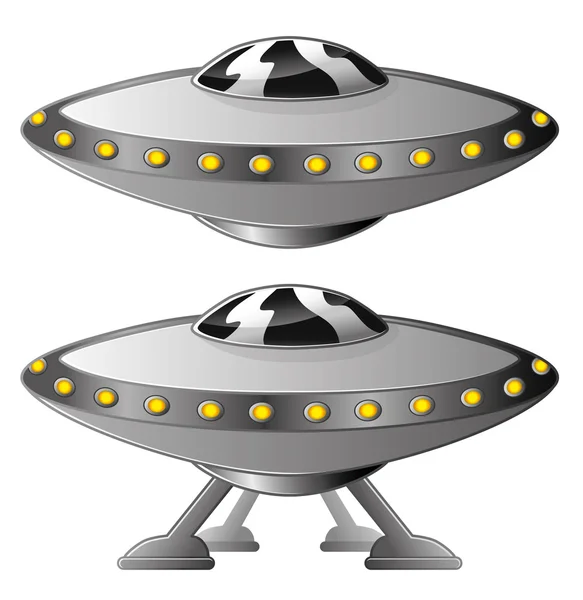 Alien spaceship on white background. — Stock Vector