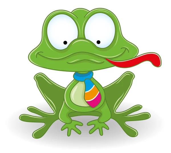 Funny frog on white background. — Stock Vector