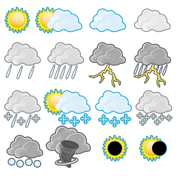 Conjunto de ícone meteorológico. —  Vetores de Stock