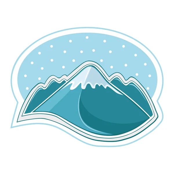 Panneau de montagne sur fond blanc . — Image vectorielle