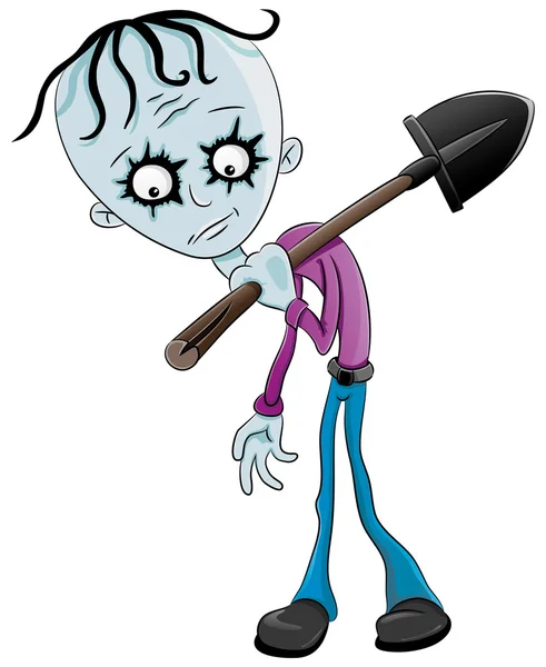 Cartoon zombie isolated on white — Stock Vector © antonbrand #7883483