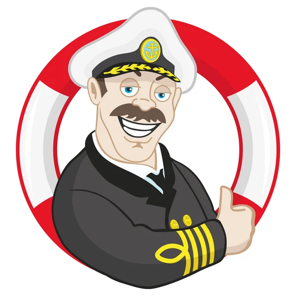 Kreskówka uśmiechający się kapitan. — Wektor stockowy