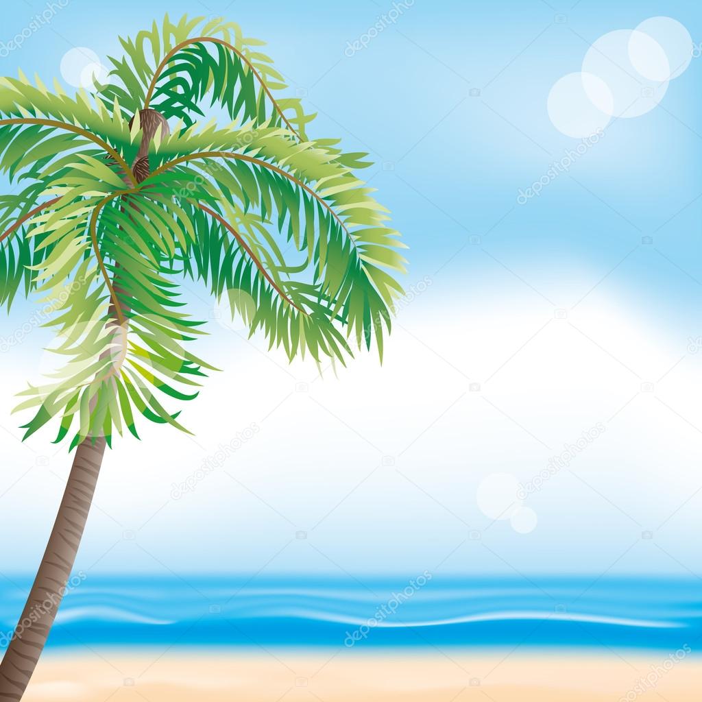 Summer illustration. Tropical beach