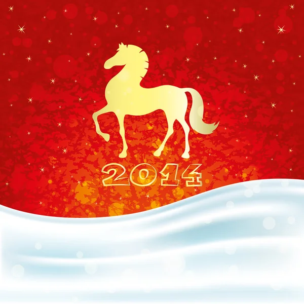 Paard, het symbool van het nieuwe jaar. — Stockvector