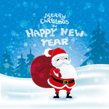 Christmas illüstrasyon. Noel Baba.