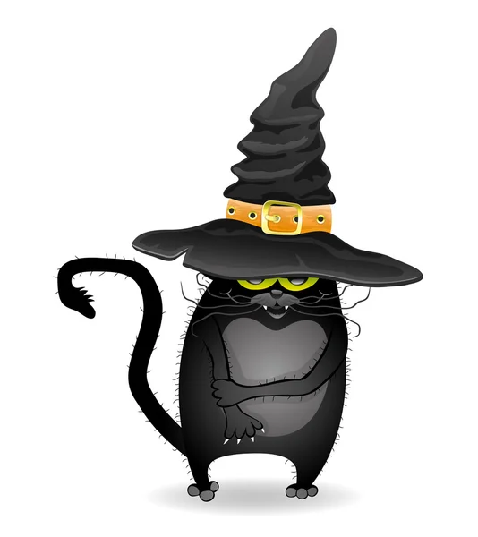 Halloween ilustrace. černá kočka. — Stockový vektor