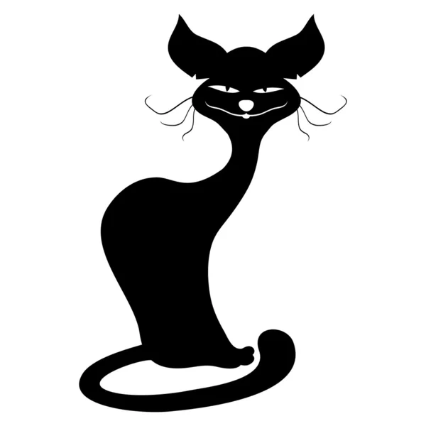 Black cat on white. — Stock Vector