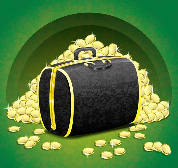 Money bag and gold coins. — Stock Photo, Image
