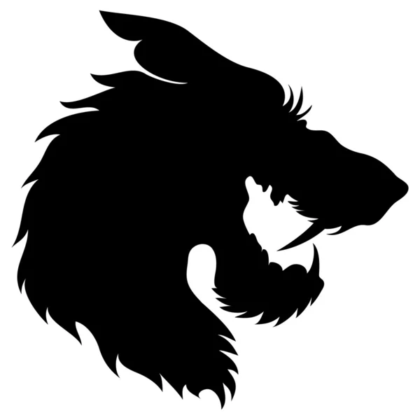 Silueta cabeza de lobo . — Vector de stock