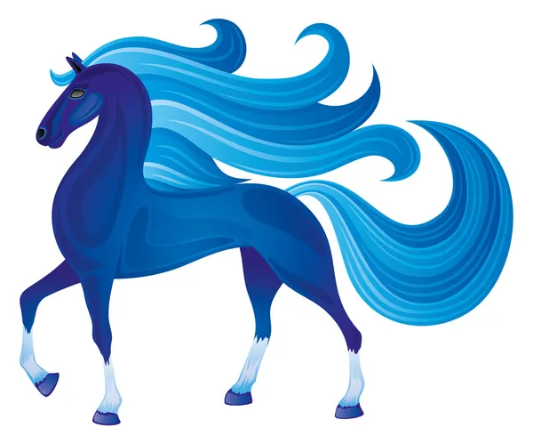 Cavalo azul, o símbolo do ano novo . — Vetor de Stock