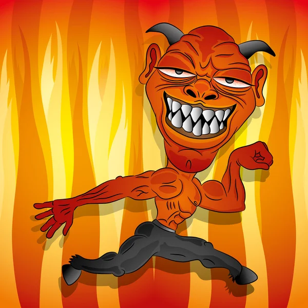 Dibujos animados demonio rojo . — Archivo Imágenes Vectoriales