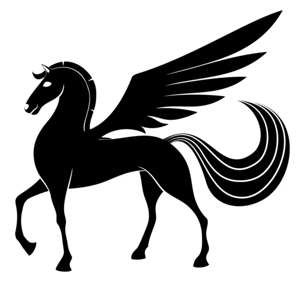 Pegasus signe sur blanc . — Image vectorielle