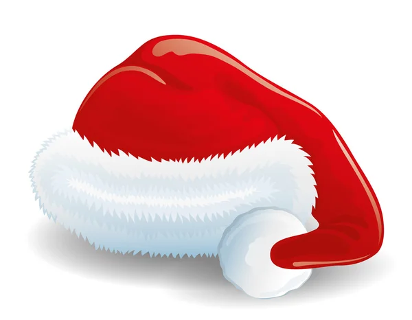 Santa hat on white. — Stock Vector