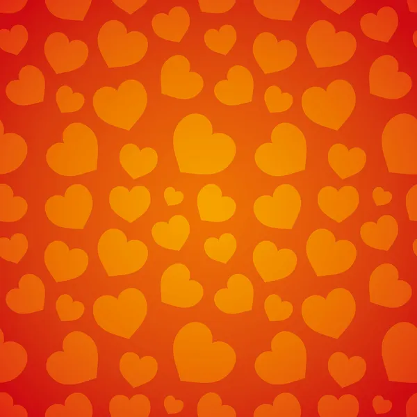 Fond rouge. Coeurs d'amour . — Image vectorielle