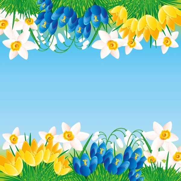 Floraler Hintergrund. Frühlingsblumen. — Stockvektor