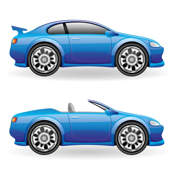 Vector signs. Blue cars. — Stock Vector