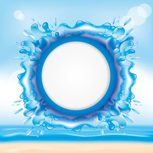 Water splash on beach background. — Stock Vector