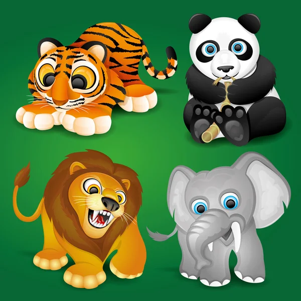 Vector set. Cute animals. — Stock Vector