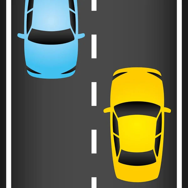 Voitures sur la route. — Image vectorielle