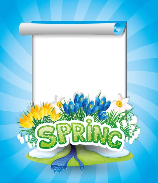 Vector postcard. Spring. — Stock Vector