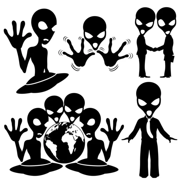 Vector set. Extraterrestrial. — Stock Vector