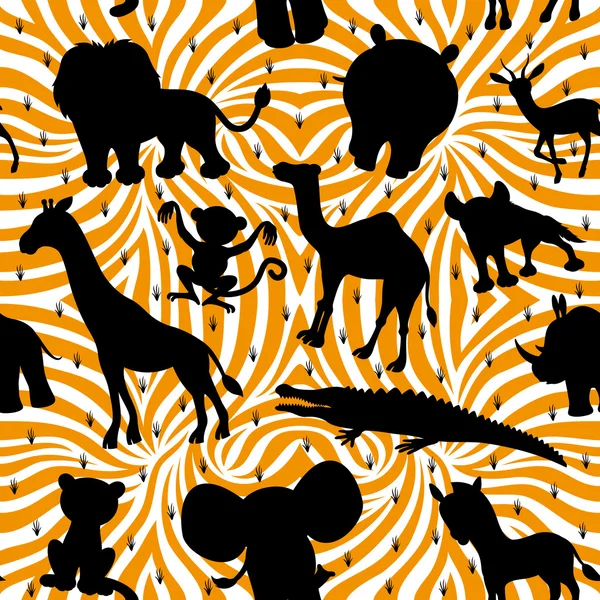 Fondo sin fisuras. Animales. . — Vector de stock