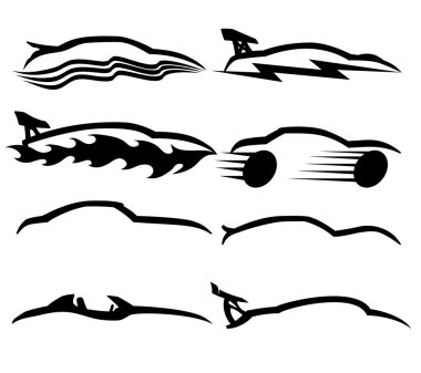 beyaz araba işaretleri.