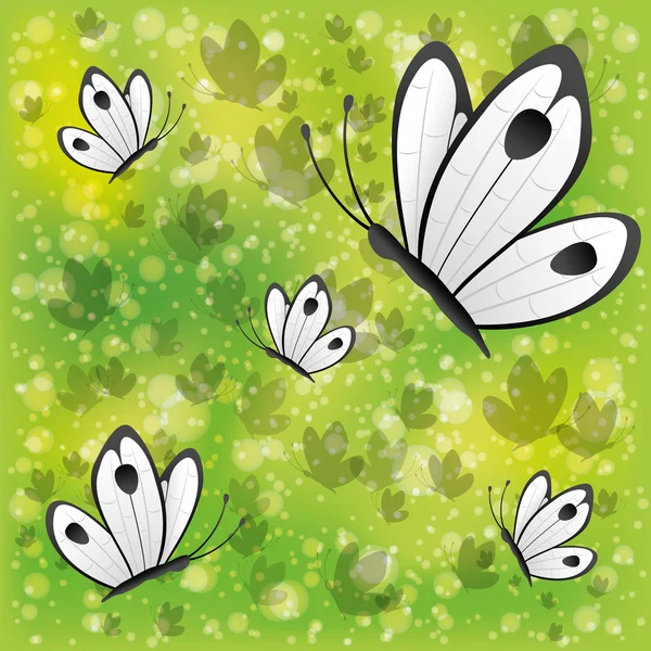 Vector background. Butterflies. — Stock Vector