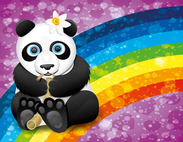 Affiche voor uw tekst. Panda. — Stockvector