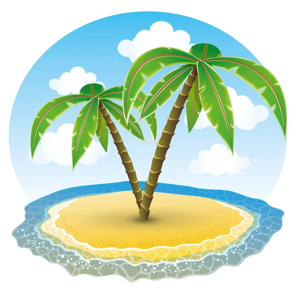 Isla tropical . — Vector de stock