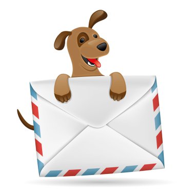 zarf ile köpek.