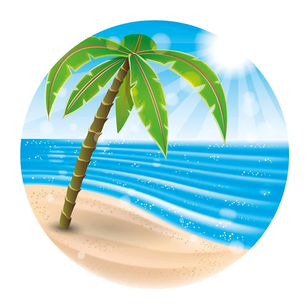 Ilustración vectorial. Playa tropical . — Archivo Imágenes Vectoriales