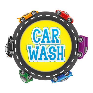 vektör bir işaret. Oto yıkama.