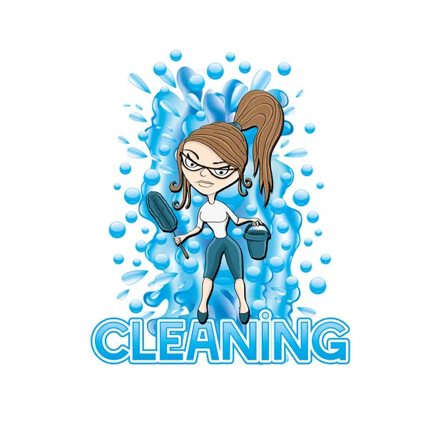 Vector illustration. Cleaning. — Stock Vector
