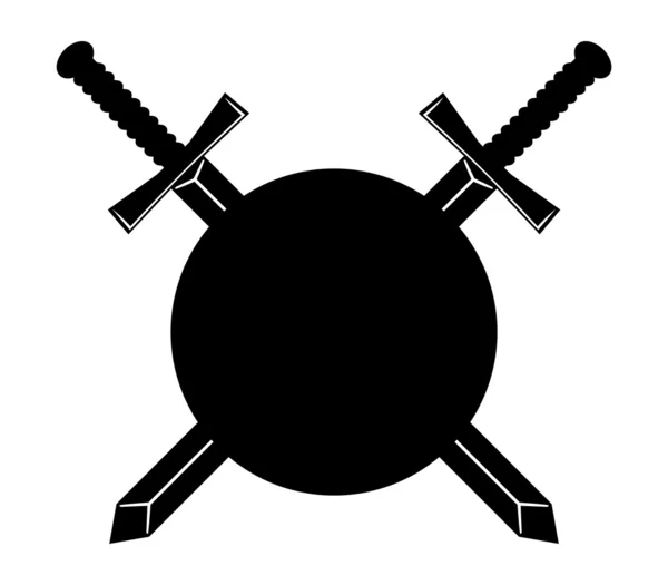 Signo vectorial. Espadas y escudo . — Archivo Imágenes Vectoriales