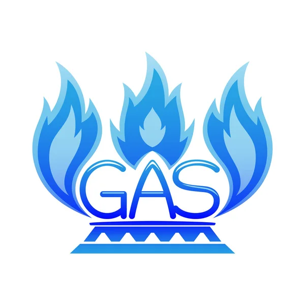 Illustration Natural Gas Burner Icon White Background — Stock Vector