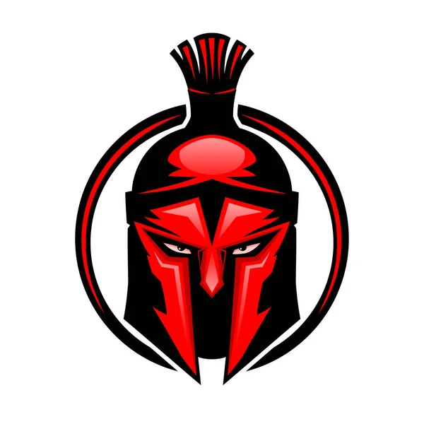 Rode Spartaanse Helm Pictogram Witte Achtergrond Vectorbeelden