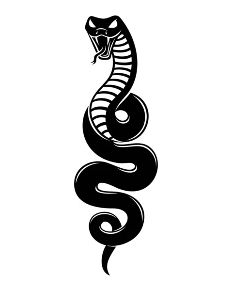 Ilustración Icono Serpiente Enojada Aislado Sobre Fondo Blanco — Archivo Imágenes Vectoriales