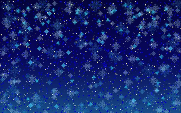 Fête Noël Fond Avec Des Flocons Neige Sur Fond Bleu — Image vectorielle